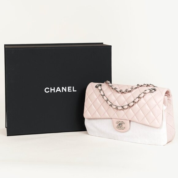 Chanel 18S Light Pink Lambskin Quilted Classic Medium Double Flap - Picture 16 of 16